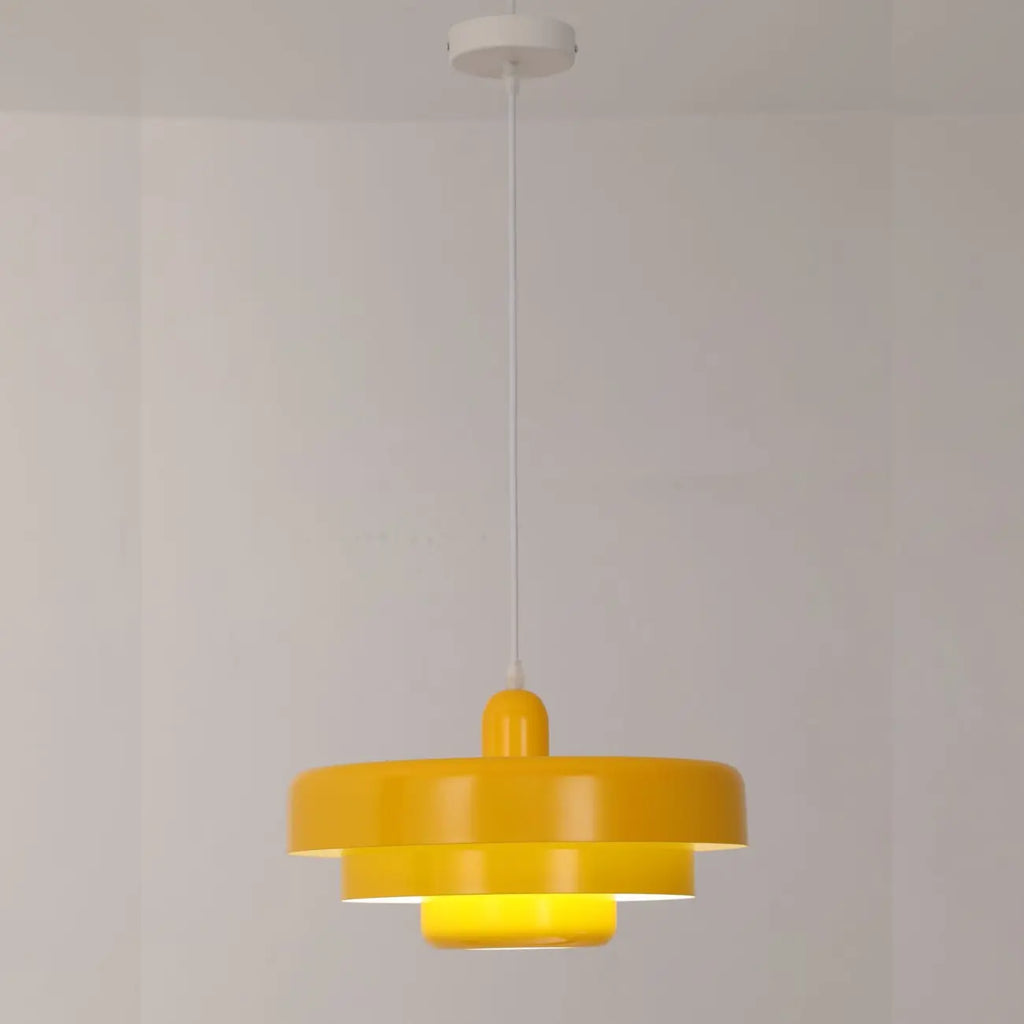 Designer White Layered Cake Iron Pendant Lamp for Living Room
