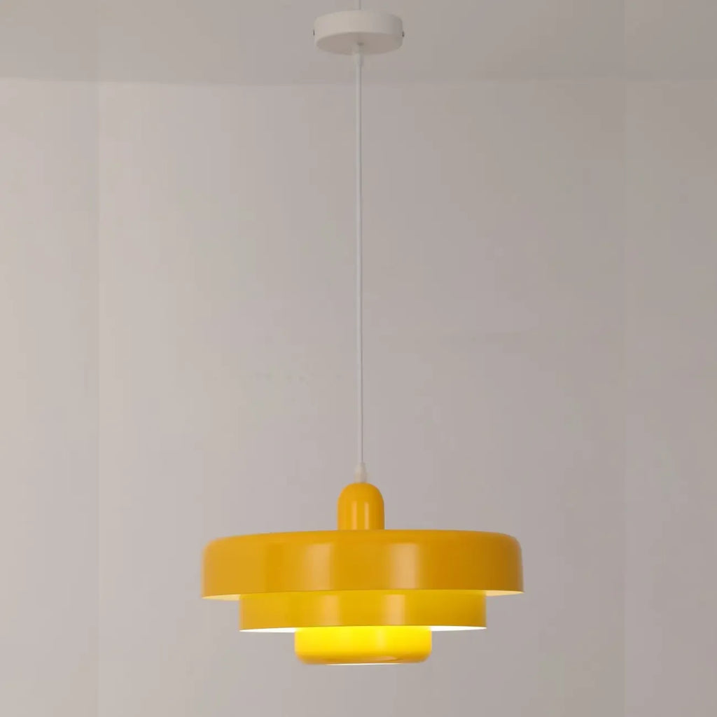 Designer White Layered Cake Iron Pendant Lamp for Living Room