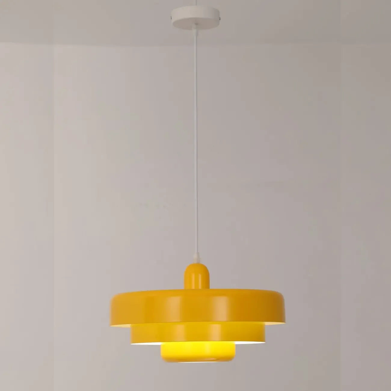 Designer White Layered Cake Iron Pendant Lamp for Living Room