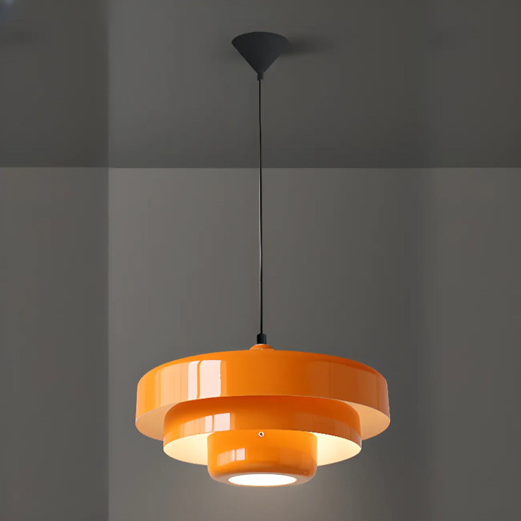Designer White Layered Cake Iron Pendant Lamp for Living Room