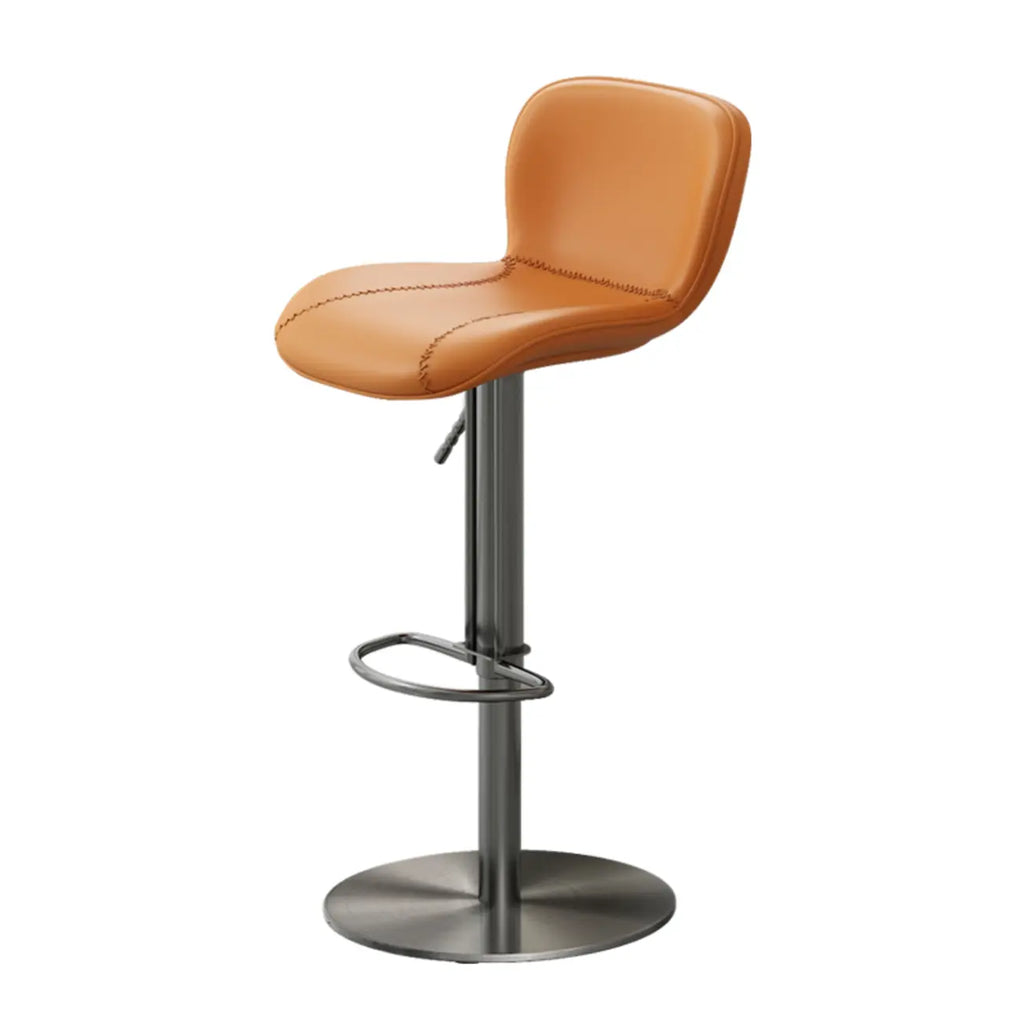 Modern Adjustable Leather Bar Stools Footrest for Kitchen