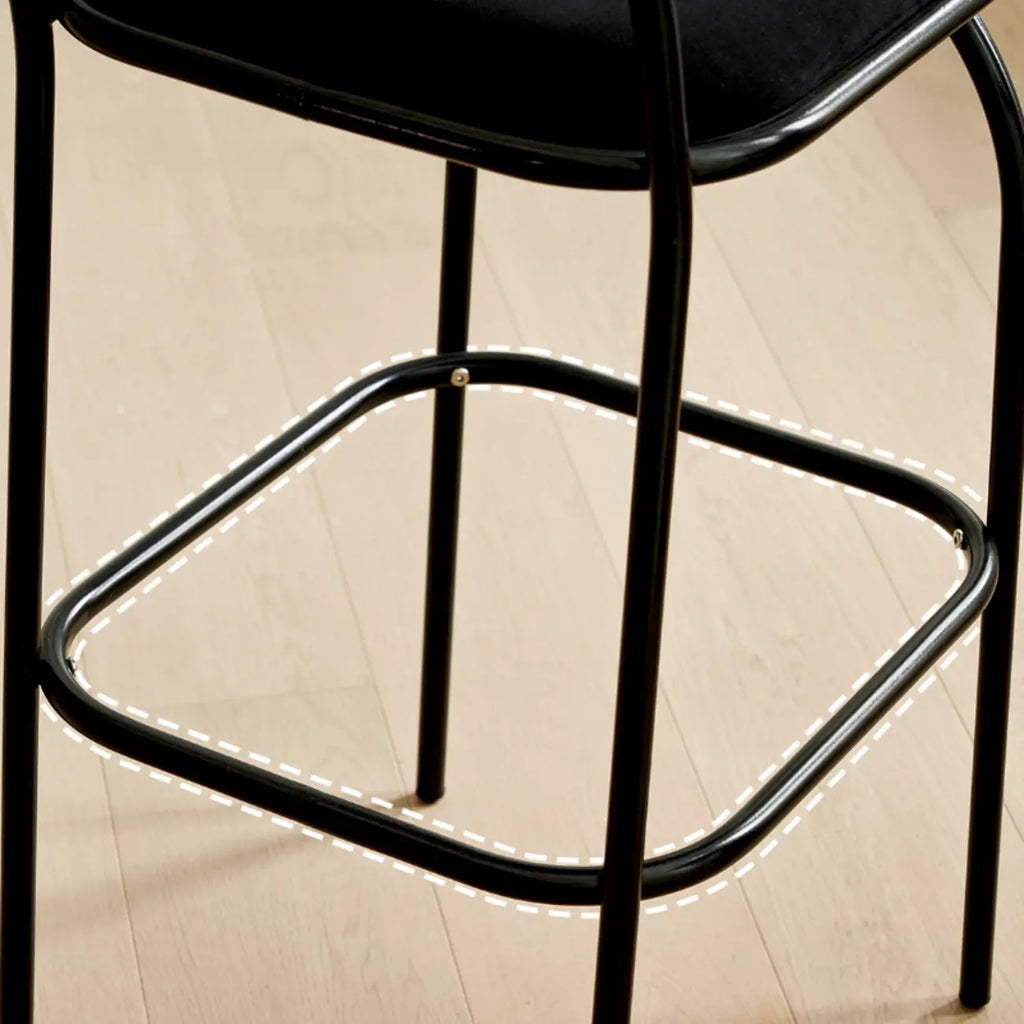 Minimalist Metal Frame Leather Counter Stools with Open Back