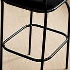 Minimalist Metal Frame Leather Counter Stools with Open Back