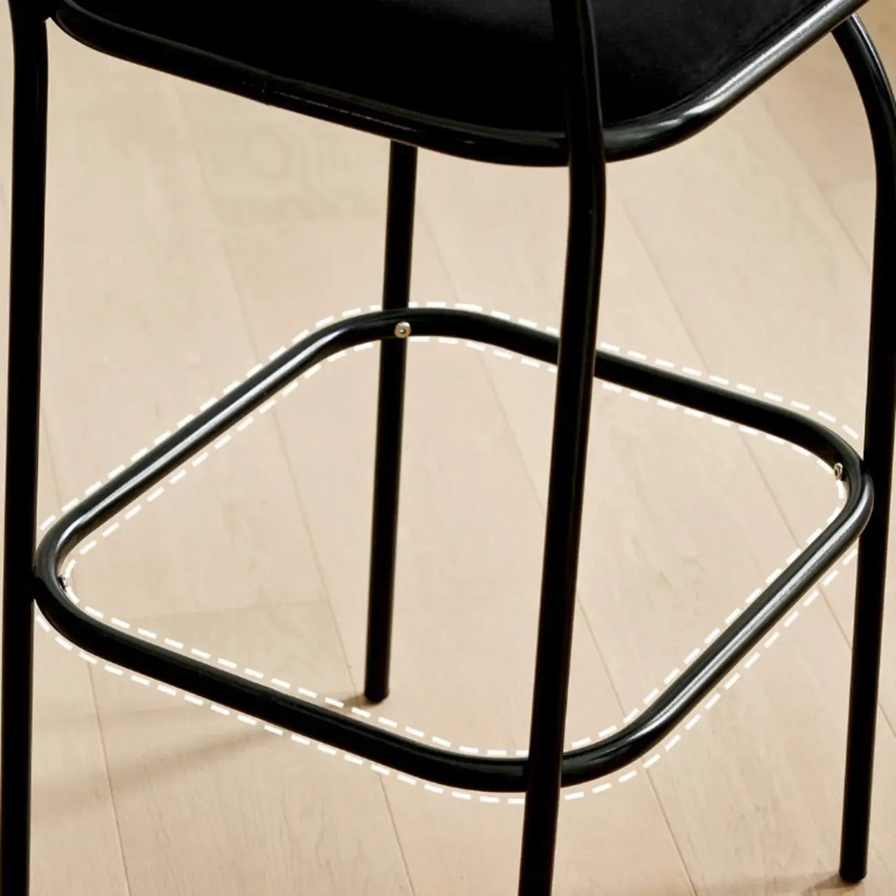 Minimalist Metal Frame Leather Counter Stools with Open Back
