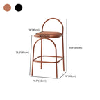 Minimalist Metal Frame Leather Counter Stools with Open Back