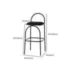 Minimalist Metal Frame Leather Counter Stools with Open Back