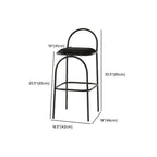 Minimalist Metal Frame Leather Counter Stools with Open Back