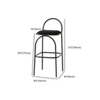 Minimalist Metal Frame Leather Counter Stools with Open Back