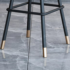 Minimalist Black Metal Upholstered Leather Bar Stool