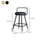 Minimalist Black Metal Upholstered Leather Bar Stool