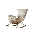 Brown Modern Upholstered Rocking Chair with Ottoman for Indoor
