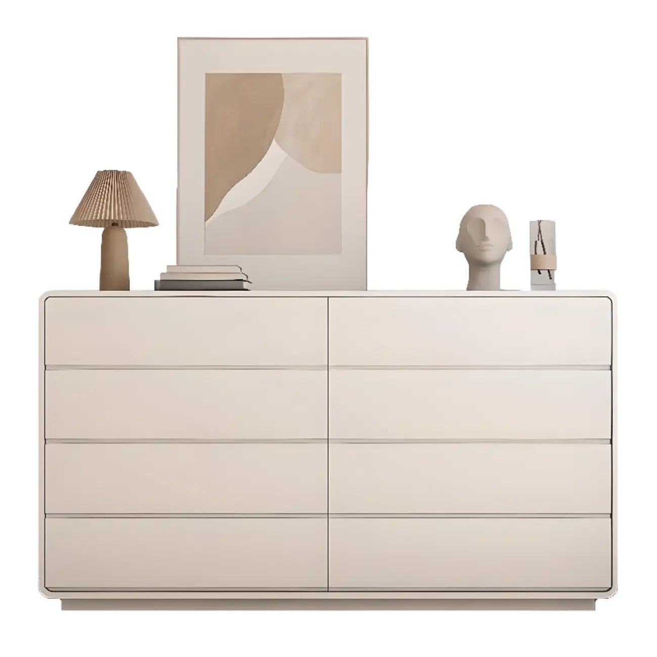 Elegant Pine Wood Double Dresser with Large Storage for Bedroom