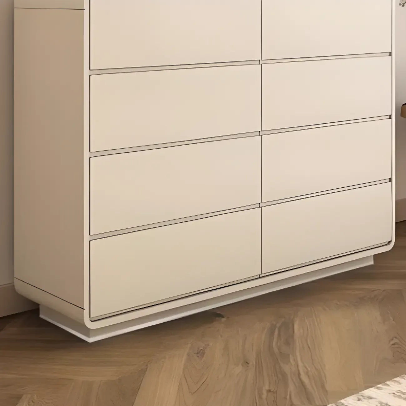 Elegant Pine Wood Double Dresser with Large Storage for Bedroom