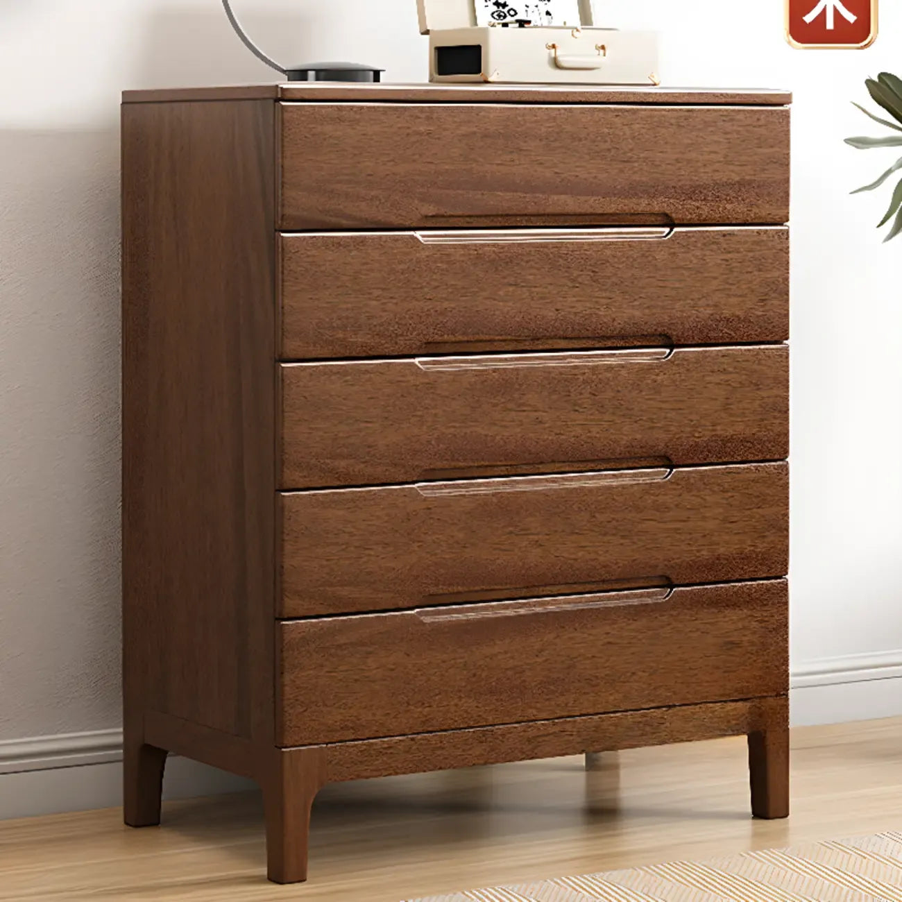Contemporary Wooden Dresser with 5-Drawers