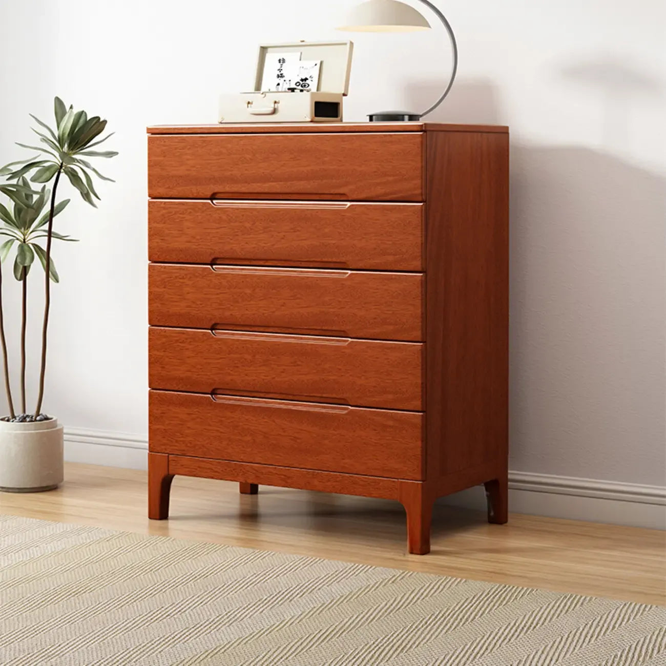 Contemporary Wooden Dresser with 5-Drawers