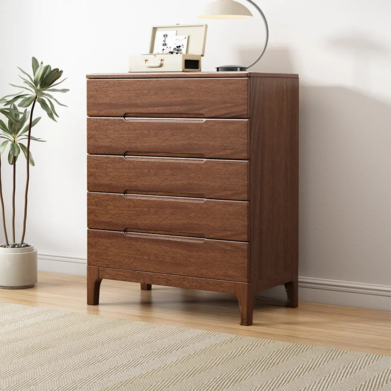 Contemporary Wooden Dresser with 5-Drawers