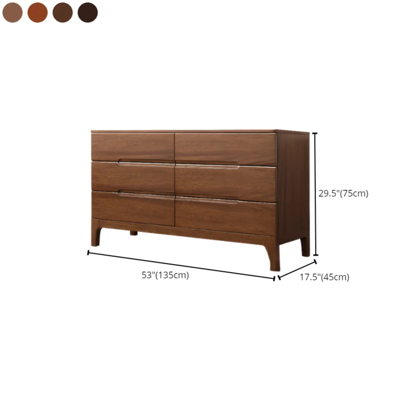 Contemporary Wooden Dresser with 5-Drawers