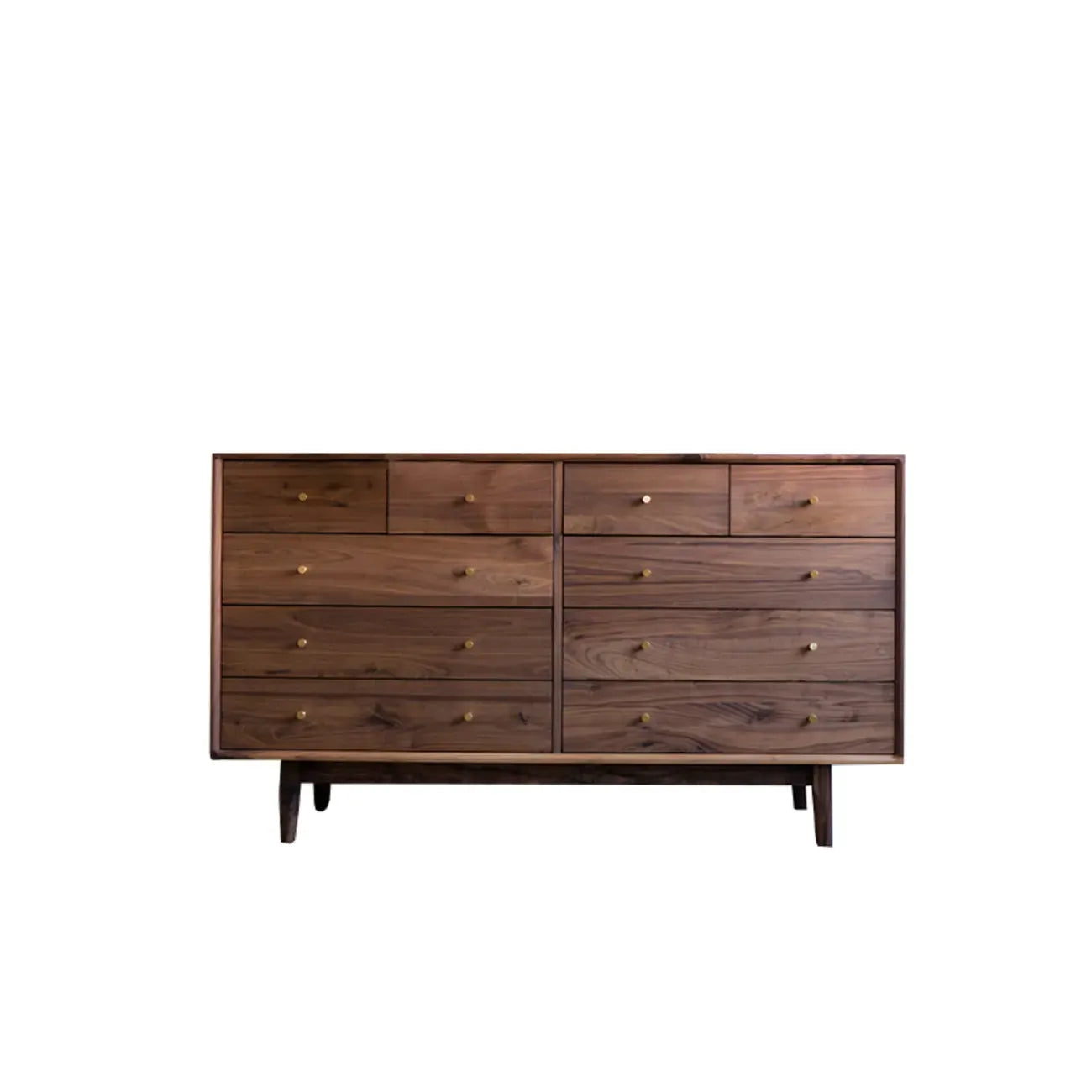 Elegant Cherry Wood Double Dresser with 5-Drawers for Bedroom