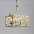 Vintage White Metal Pendant Light with Adjustable Height