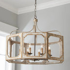 Vintage White Metal Pendant Light with Adjustable Height
