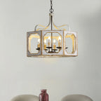 Vintage White Metal Pendant Light with Adjustable Height