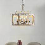 Vintage White Metal Pendant Light with Adjustable Height