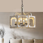 Vintage White Metal Pendant Light with Adjustable Height