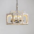 Vintage White Metal Pendant Light with Adjustable Height