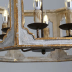 Vintage White Metal Pendant Light with Adjustable Height