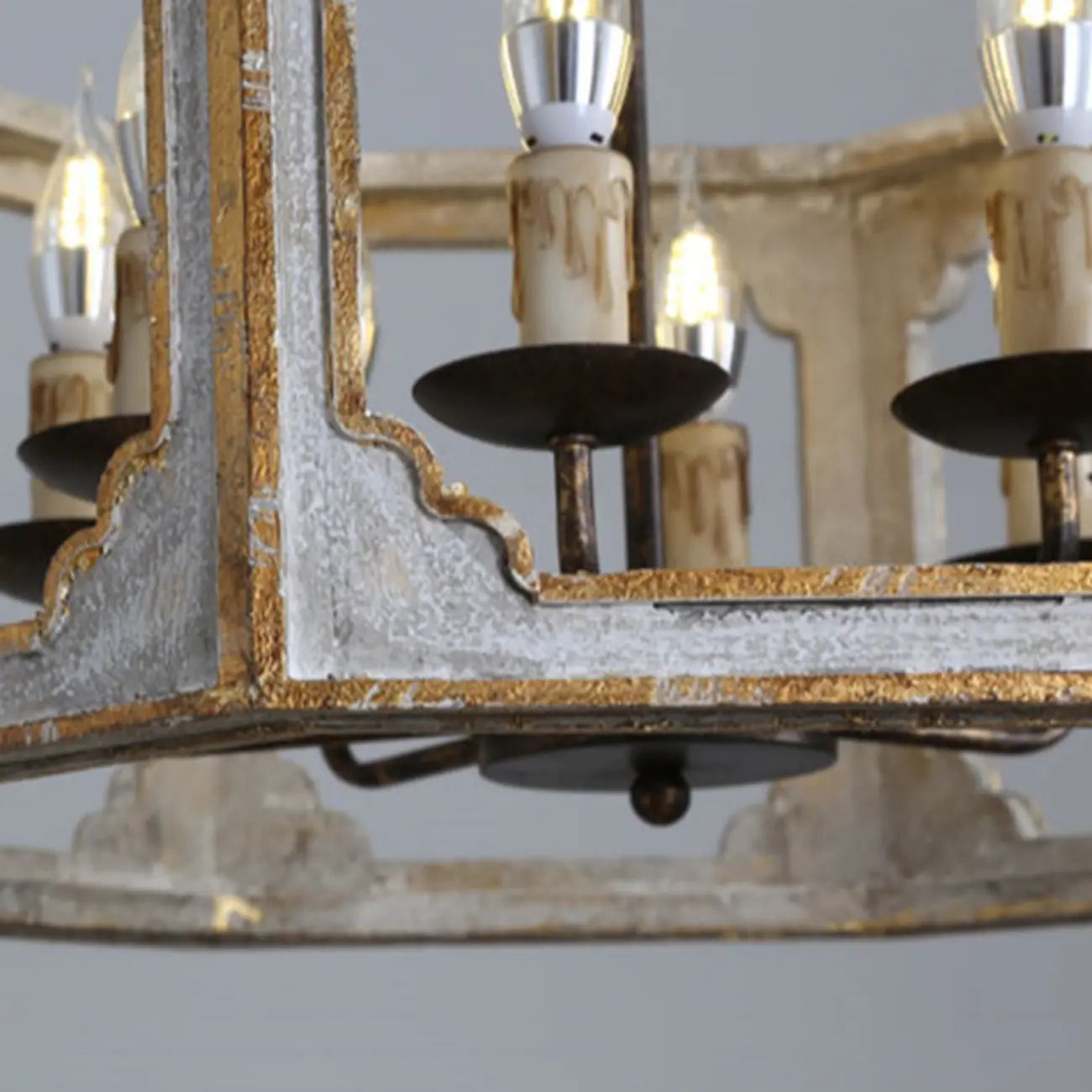 Vintage White Metal Pendant Light with Adjustable Height