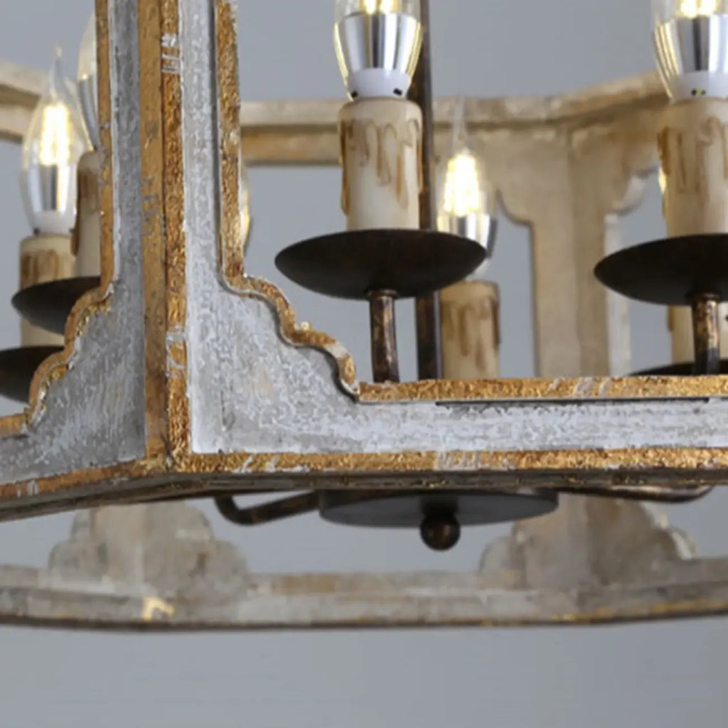 Vintage White Metal Pendant Light with Adjustable Height