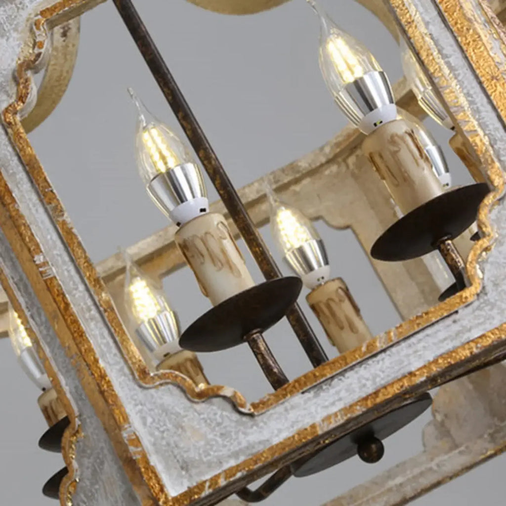 Vintage White Metal Pendant Light with Adjustable Height
