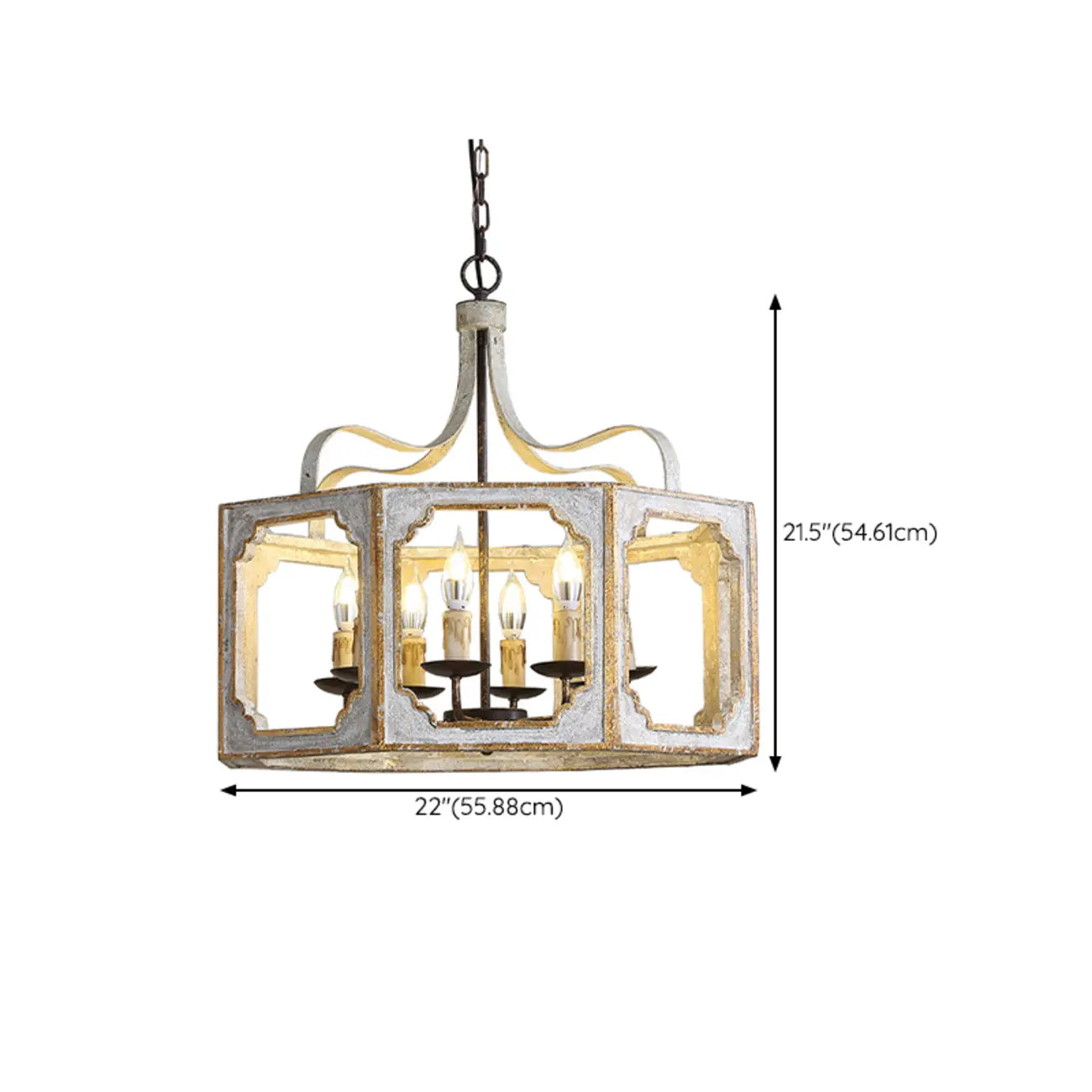 Vintage White Metal Pendant Light with Adjustable Height
