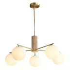 Minimalist Adjustable Globe Pendant Light with White Shade