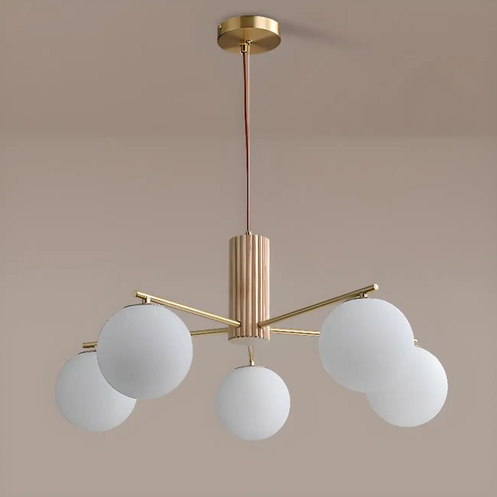 Minimalist Adjustable Globe Pendant Light with White Shade