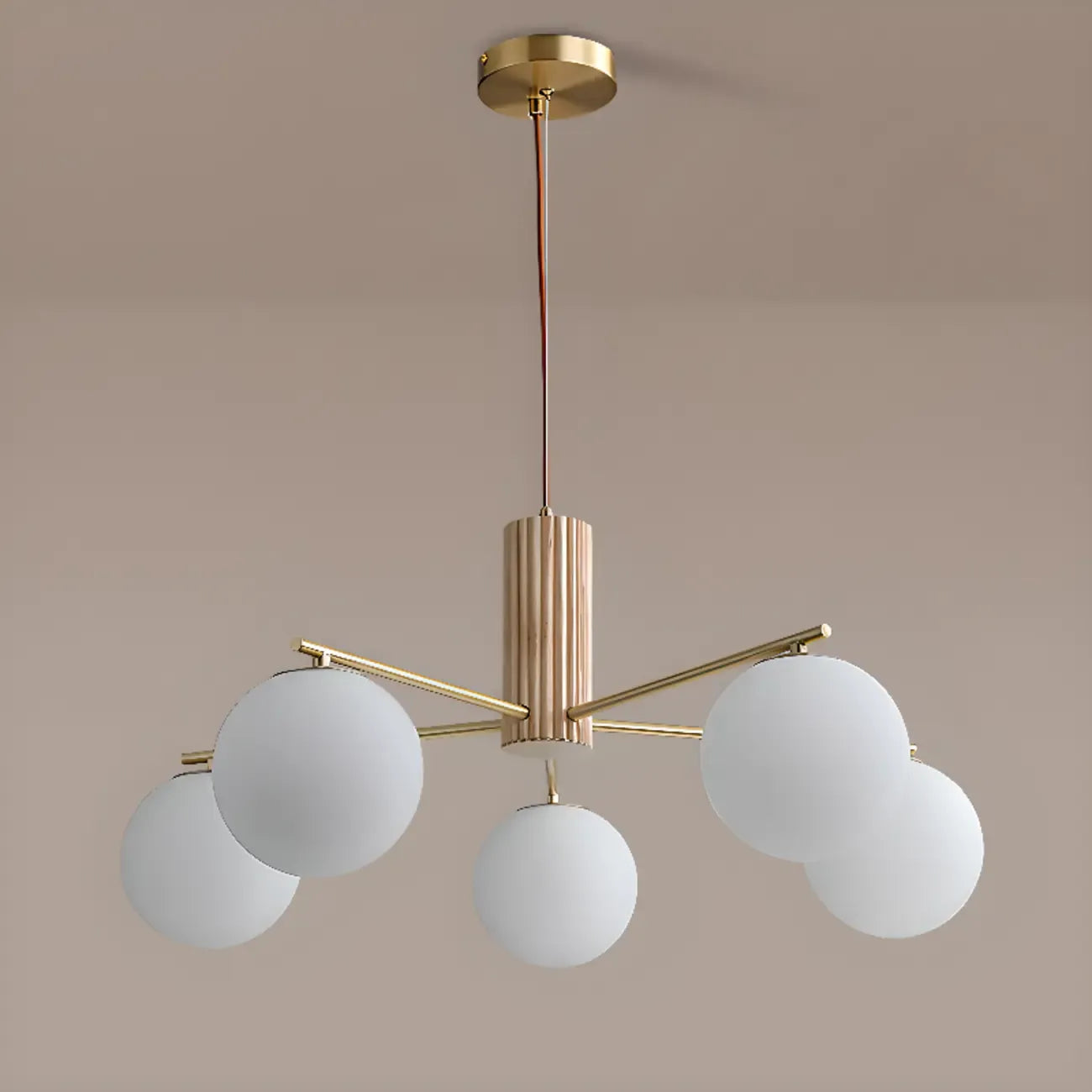 Minimalist Adjustable Globe Pendant Light with White Shade