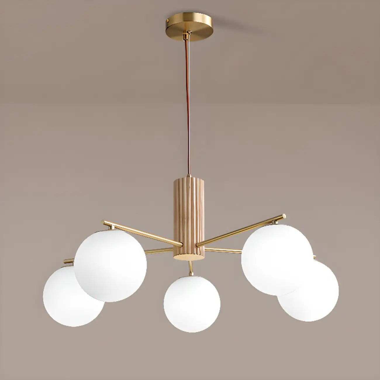 Minimalist Adjustable Globe Pendant Light with White Shade