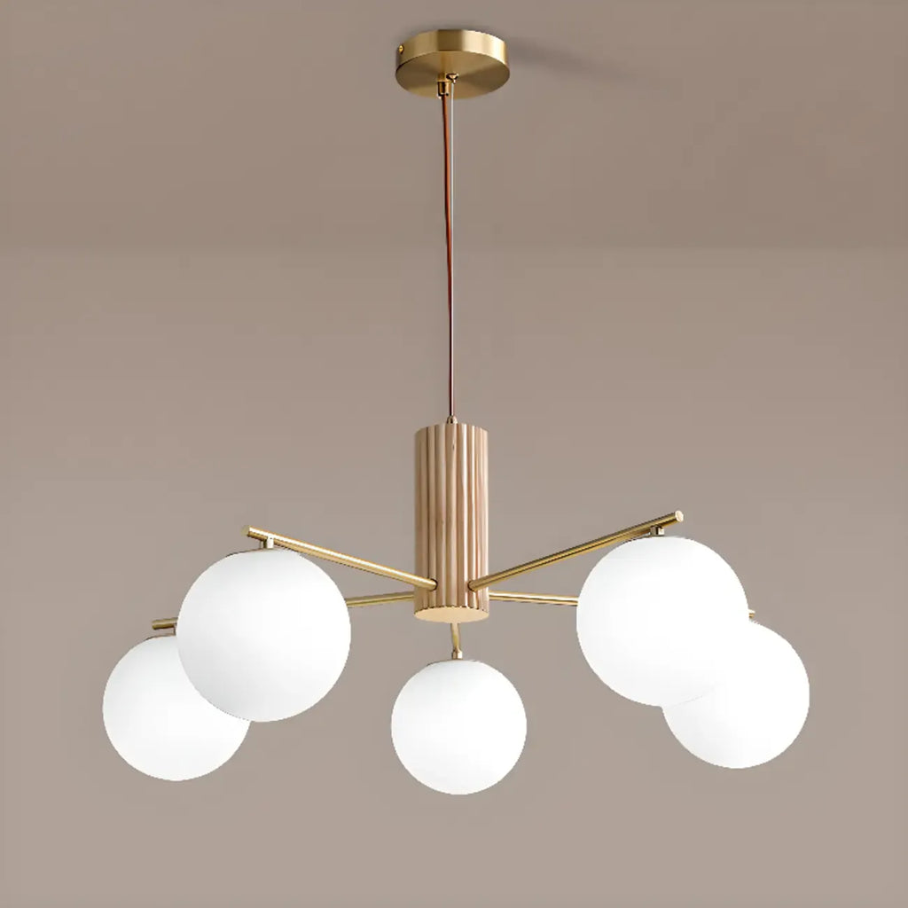 Minimalist Adjustable Globe Pendant Light with White Shade
