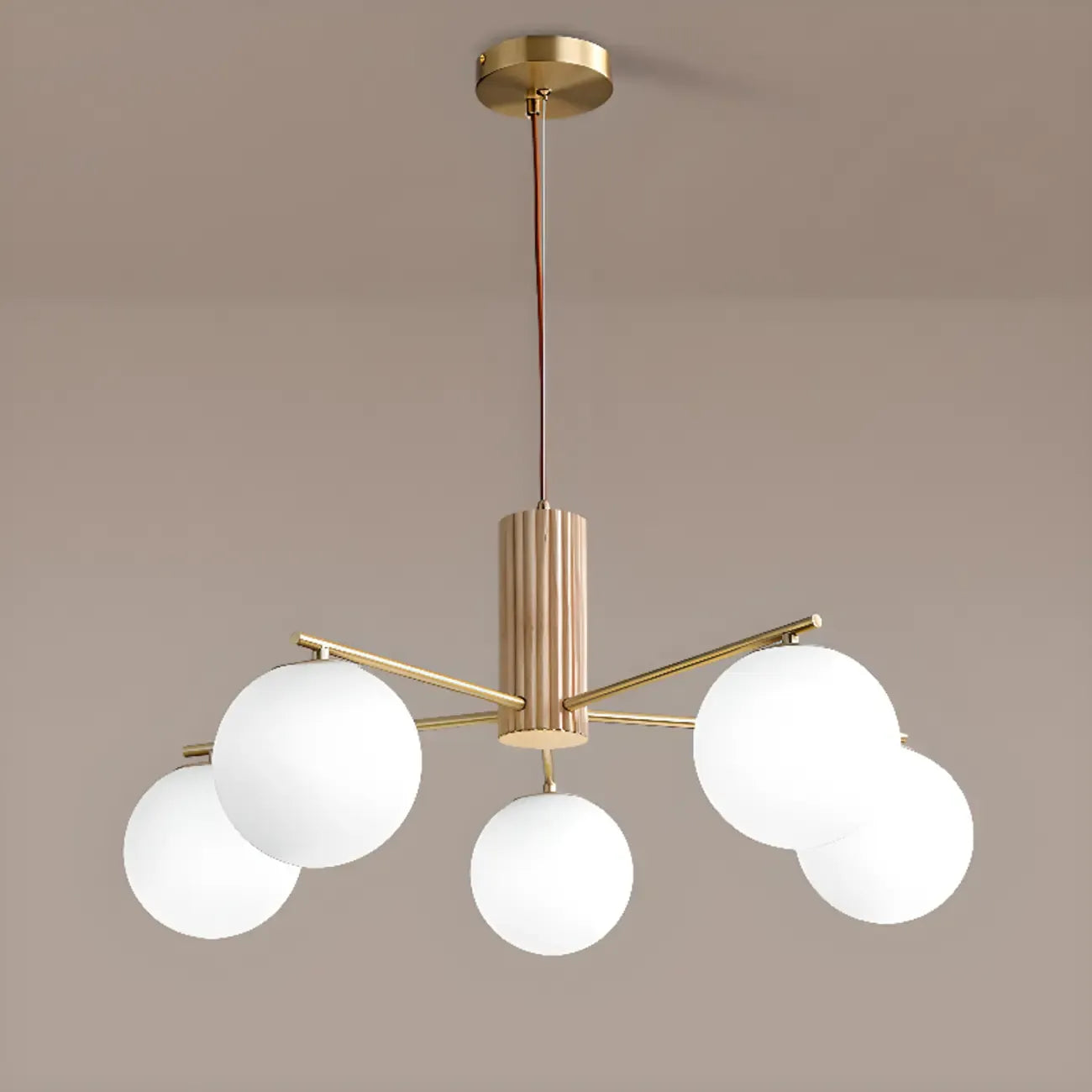 Minimalist Adjustable Globe Pendant Light with White Shade