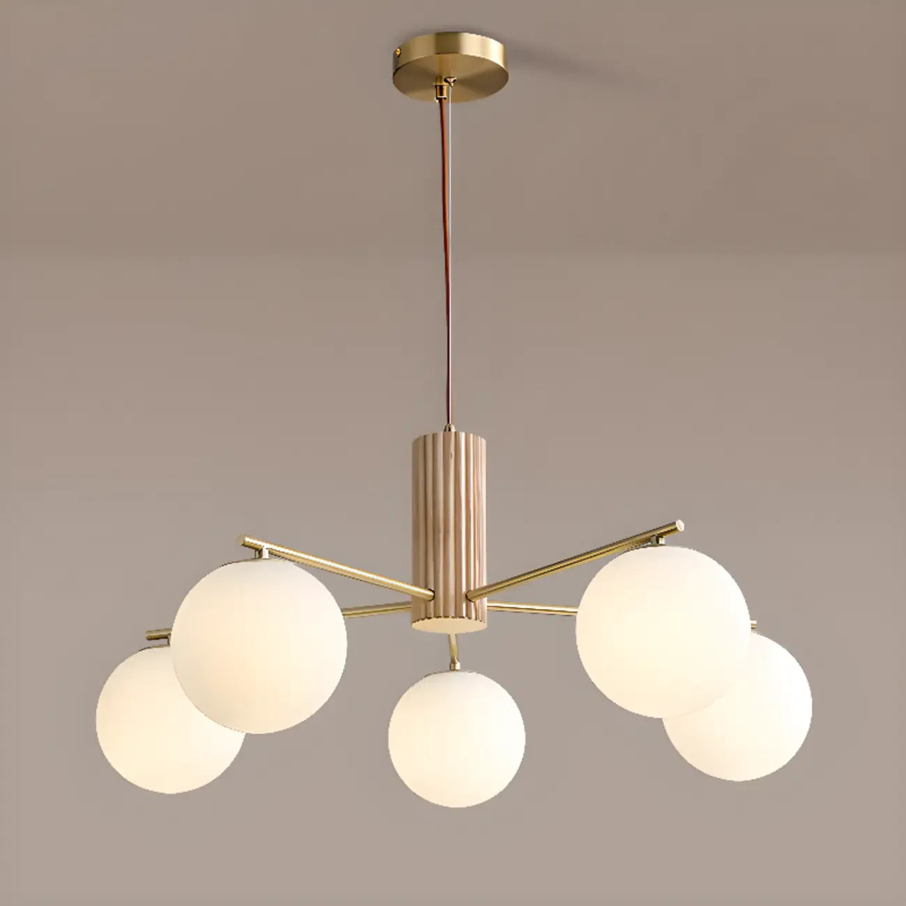 Minimalist Adjustable Globe Pendant Light with White Shade