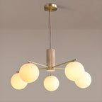 Minimalist Adjustable Globe Pendant Light with White Shade