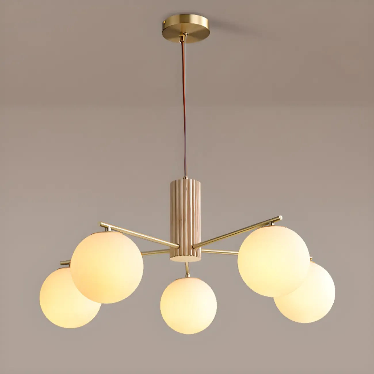 Minimalist Adjustable Globe Pendant Light with White Shade