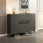 Dark Gray Wood Hallway Shoe Storage Cabinet