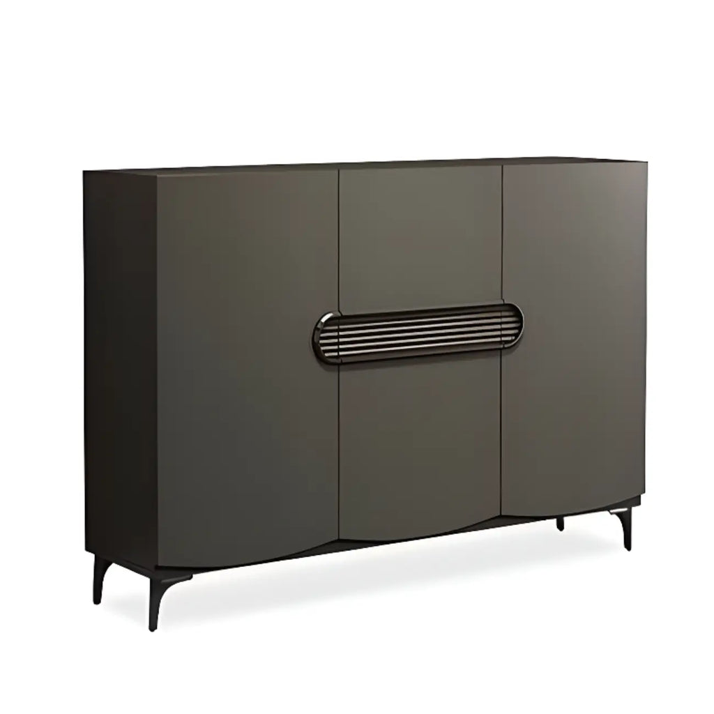 Dark Gray Wood Hallway Shoe Storage Cabinet