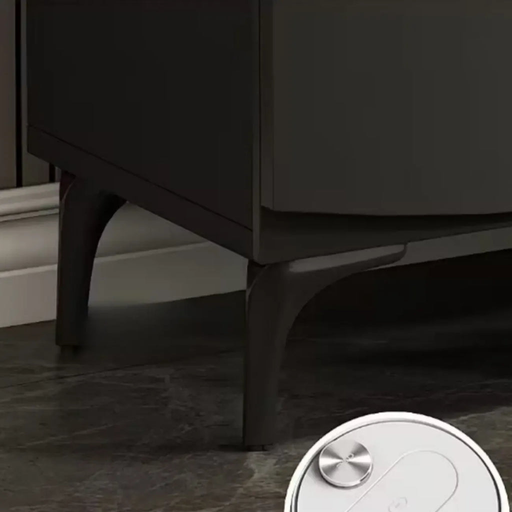 Dark Gray Wood Hallway Shoe Storage Cabinet