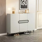 Dark Gray Wood Hallway Shoe Storage Cabinet