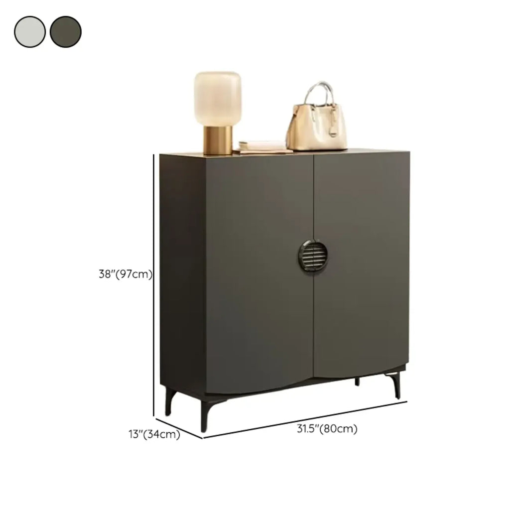 Dark Gray Wood Hallway Shoe Storage Cabinet