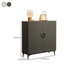 Dark Gray Wood Hallway Shoe Storage Cabinet