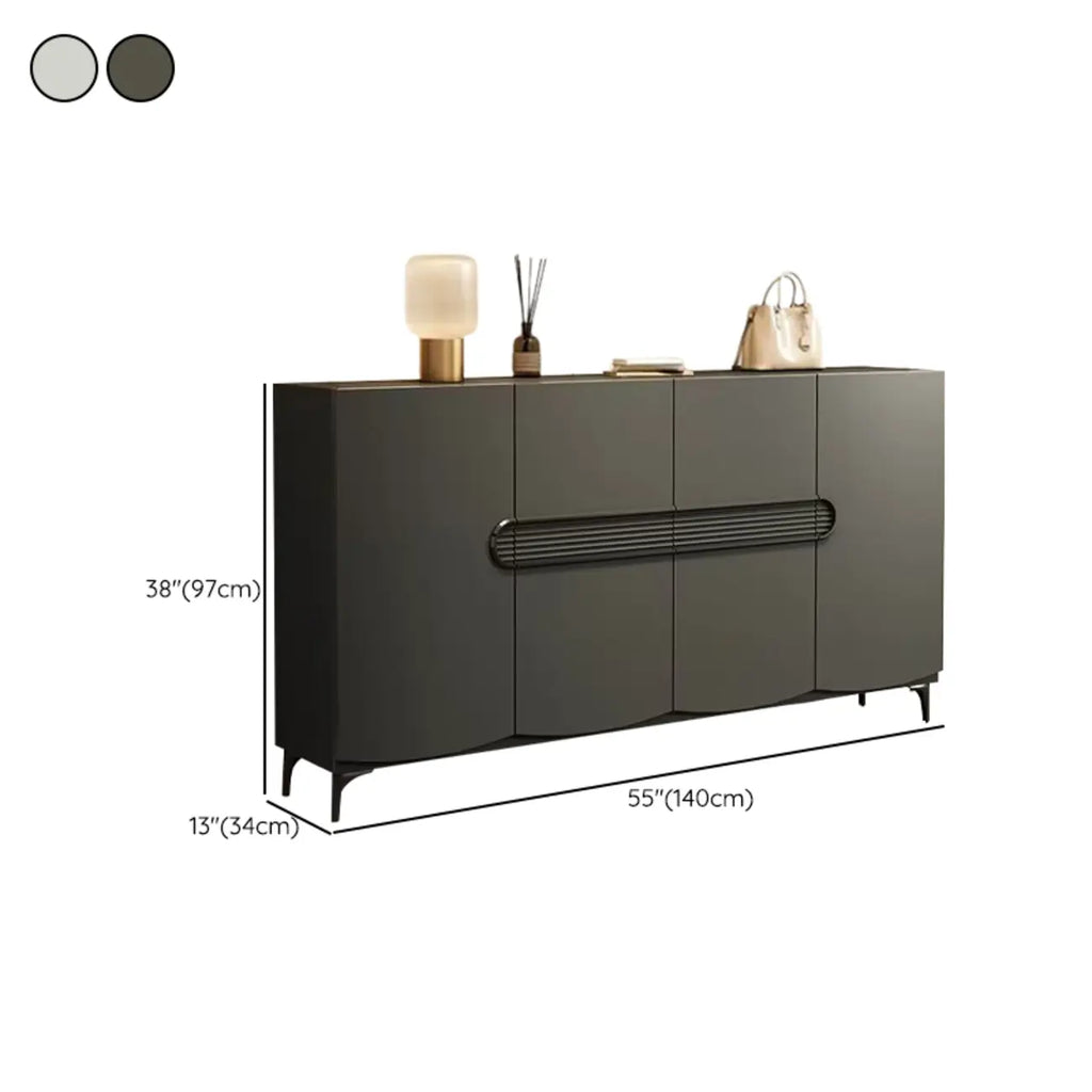 Dark Gray Wood Hallway Shoe Storage Cabinet
