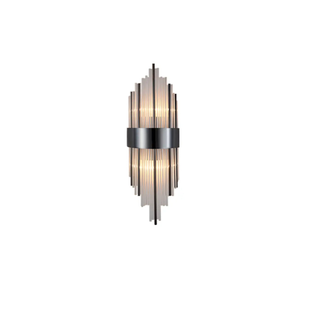 2-Light Geometric Wall Light with Clear Crystal